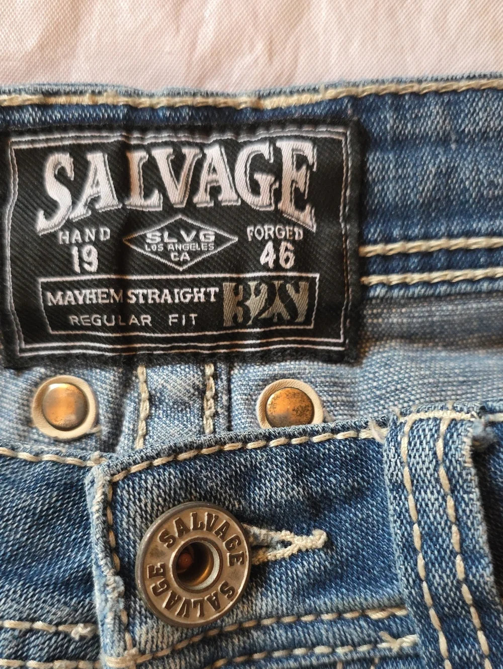 Salvage Supply Co. Men's Mayhem Straight Regular Fit Stretch Jeans 32 Short